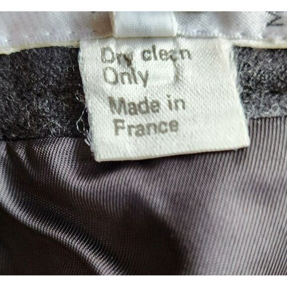 Celine Vintage Wool Skirt - Size 14 US/FR46 Gray Zip Closure Archival Design - Picture 3 of 8